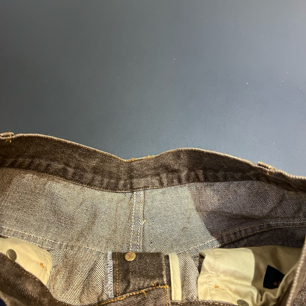 Short en denim indigo café