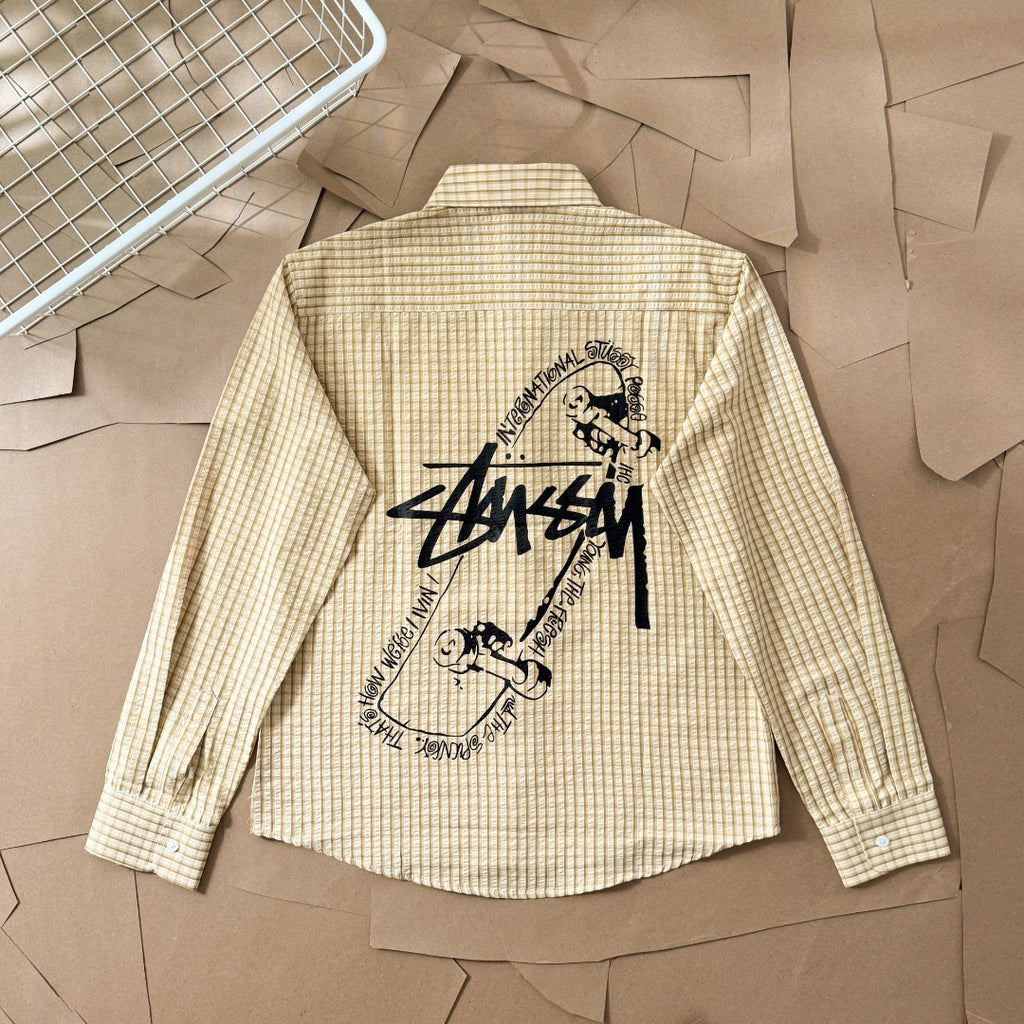 Chemise en coton manches longues Stussy