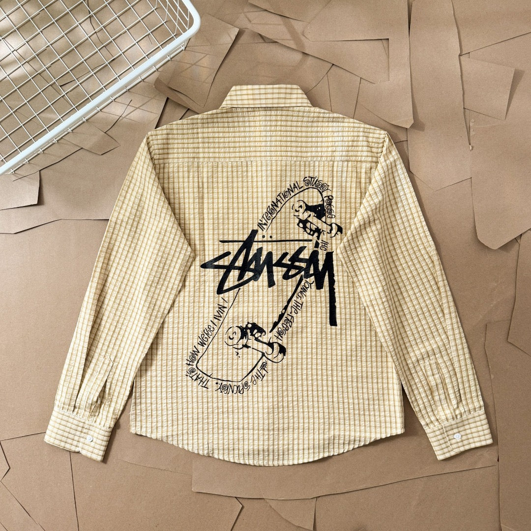 Chemise en coton manches longues Stussy