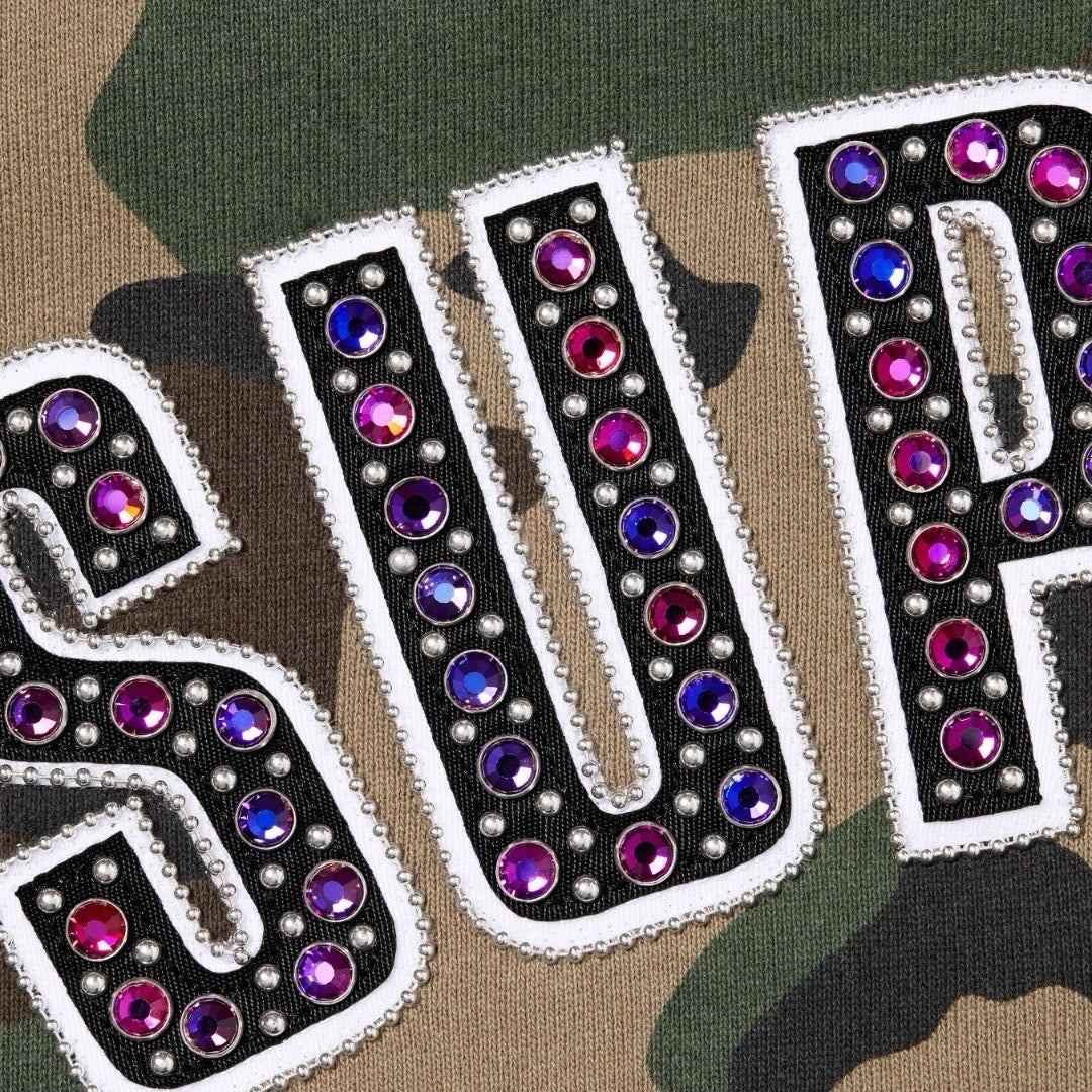Rhinestone hoodie. SUPREME x B.B. SIMON