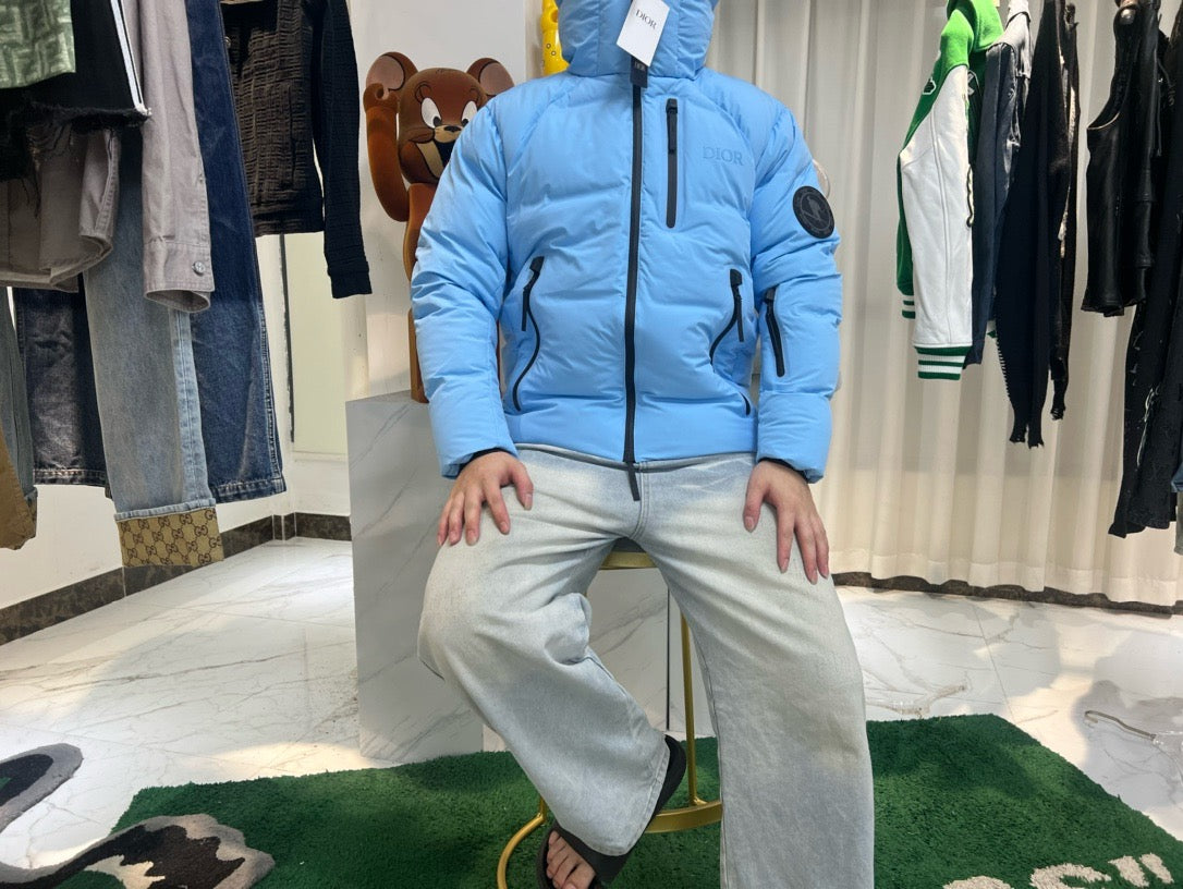 Dior x Descente x Peter Doig Light Blue Puffer Jacket