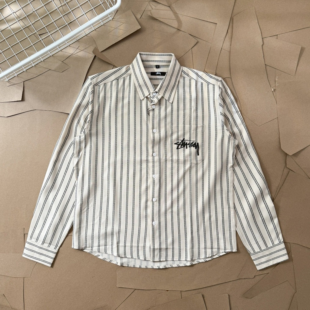 Chemise en coton manches longues Stussy
