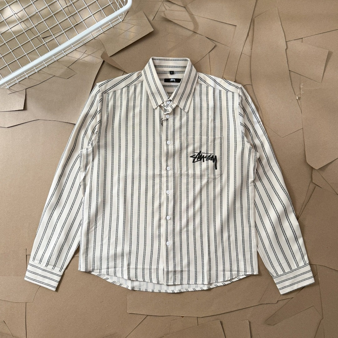 Chemise en coton manches longues Stussy