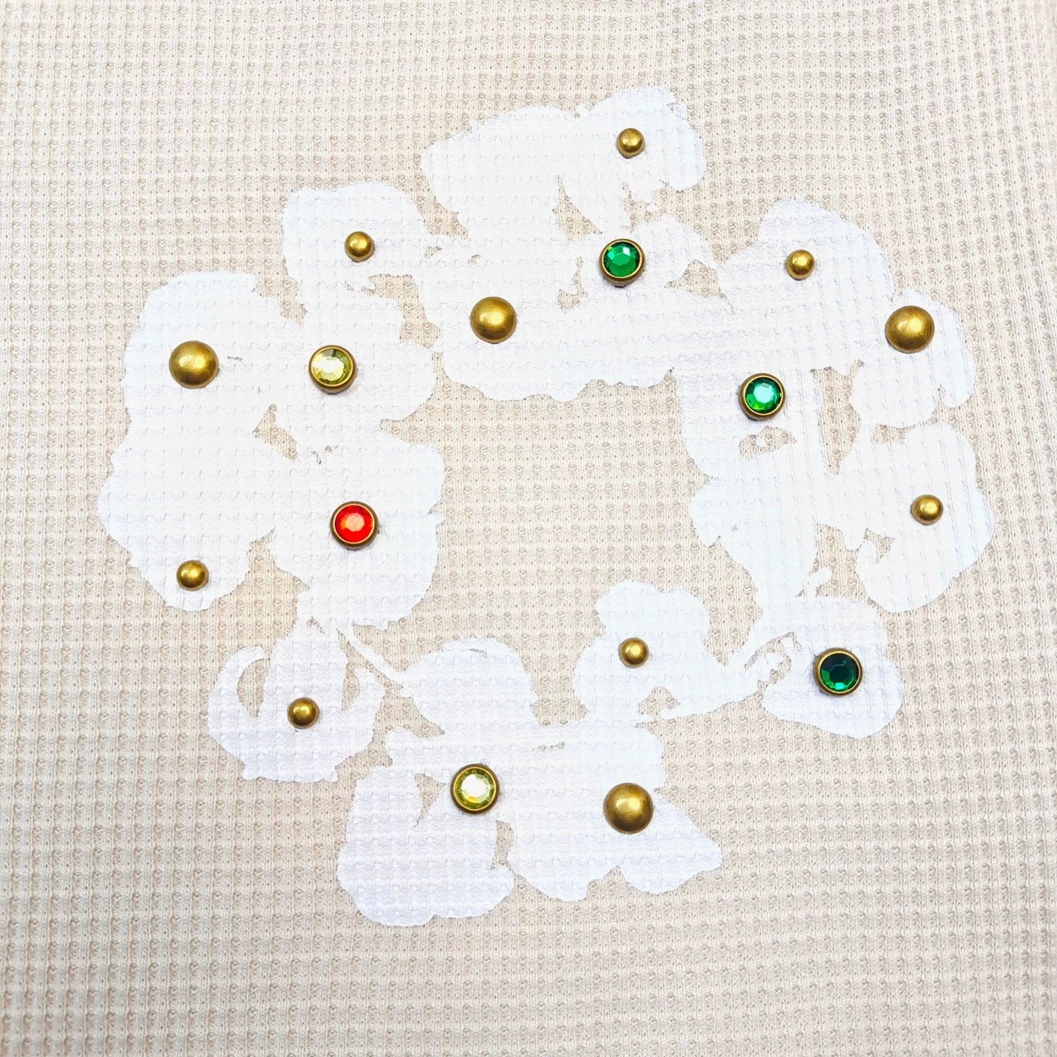 Denim Tears Rhinestone Wreath Thermal Oatmeal
