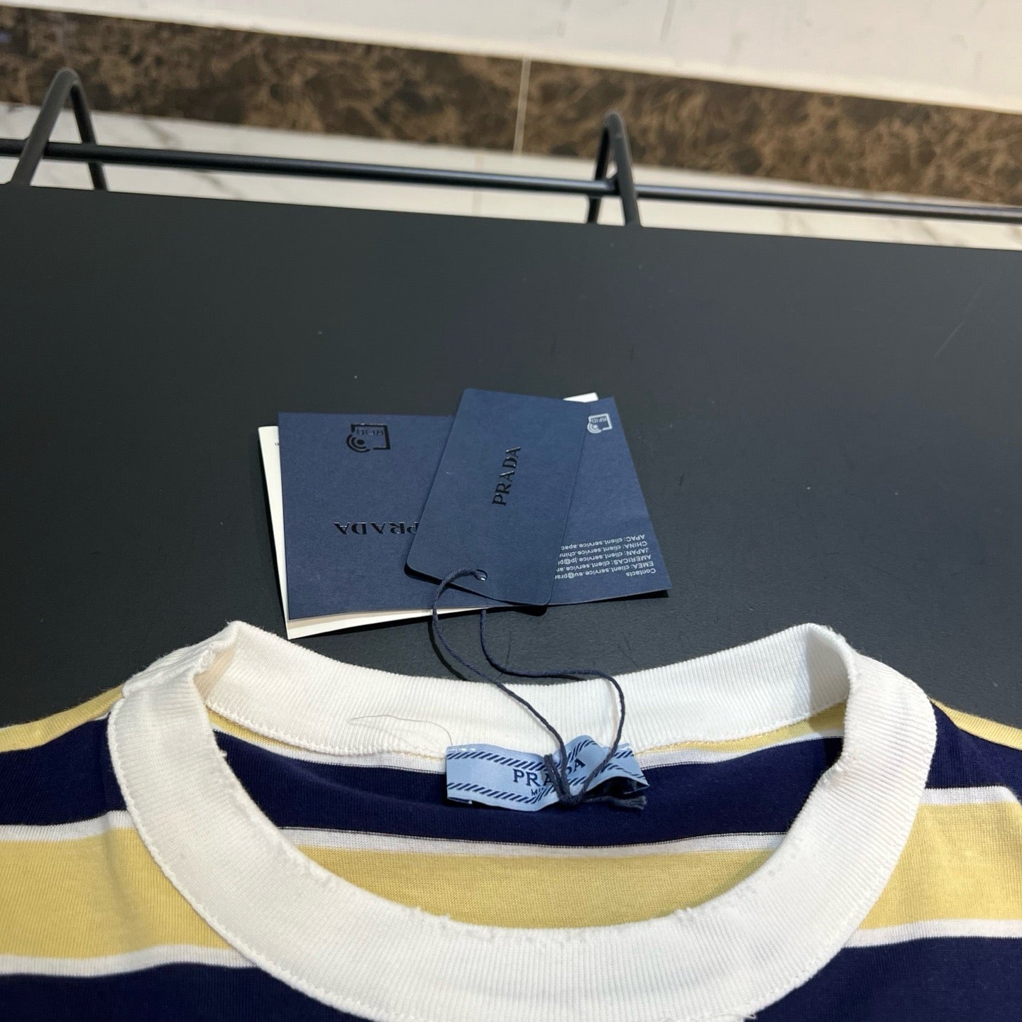 Bayadere striped lisle cotton T-shirt