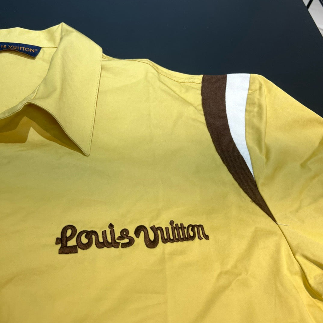 Chemise de bowling manches courtes brodée en coton