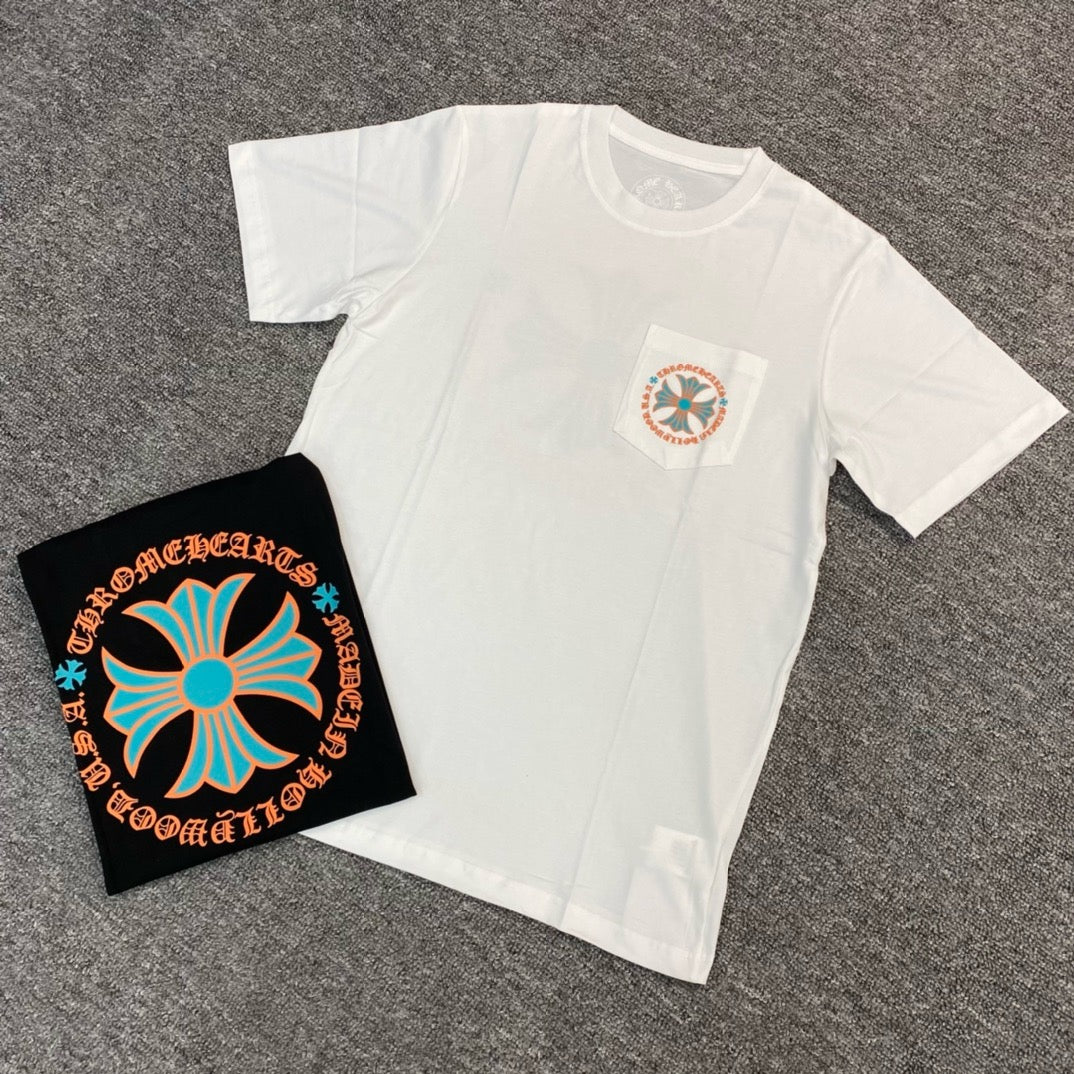 T shirt manche courte Chrome hearts Miami Art basel - White/Green/Orange