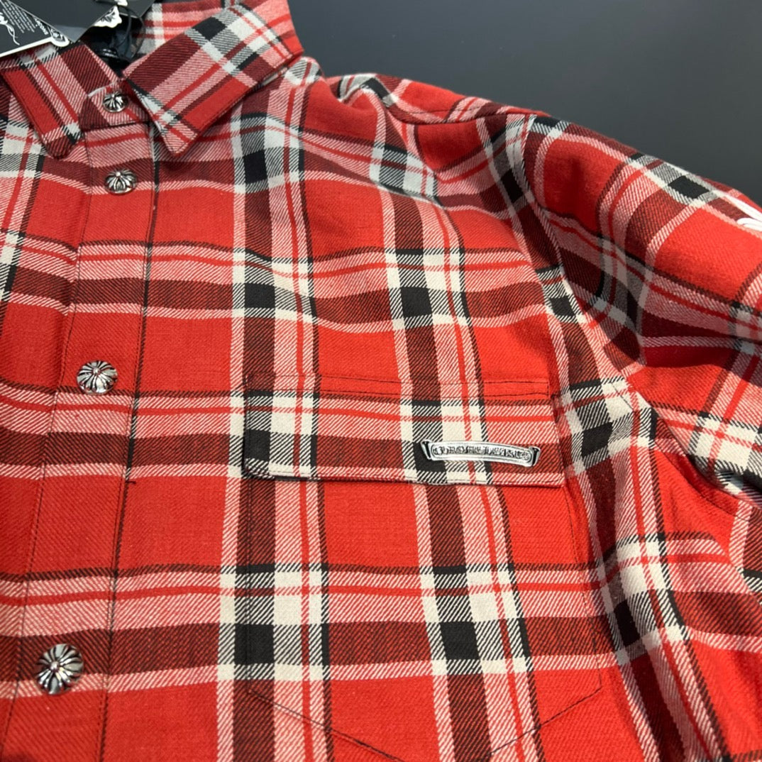 Chrome Hearts Plaid Cotton Filled Shirt