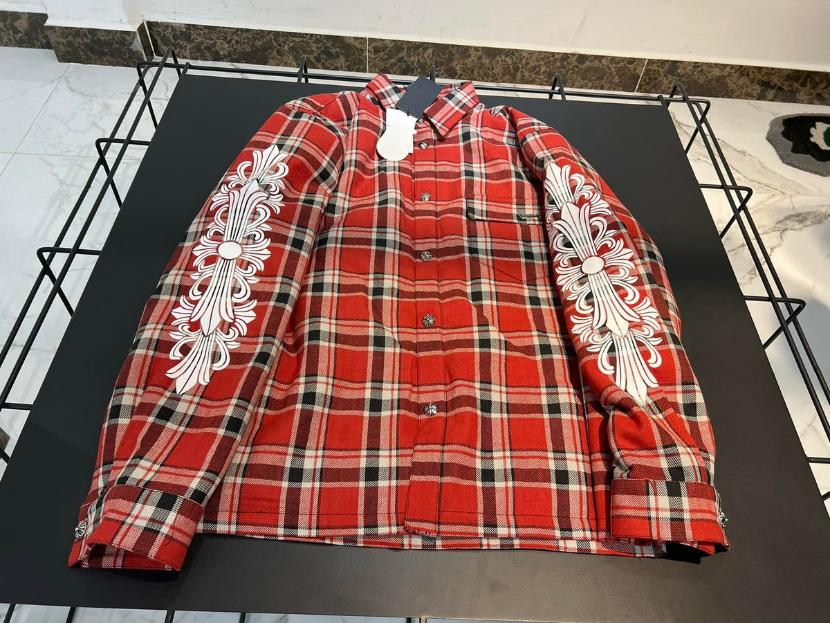 Chrome Hearts Plaid Cotton Filled Shirt