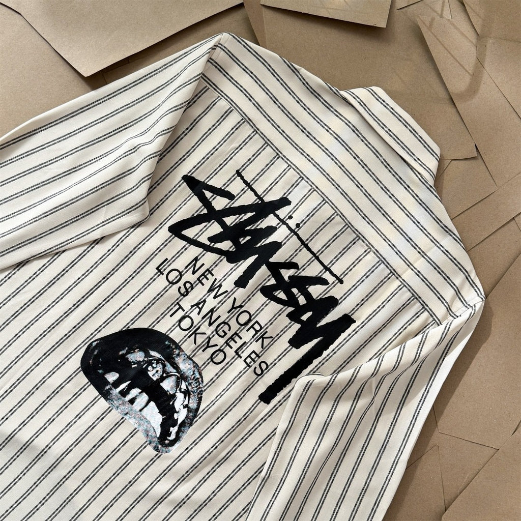 Chemise en coton manches longues Stussy