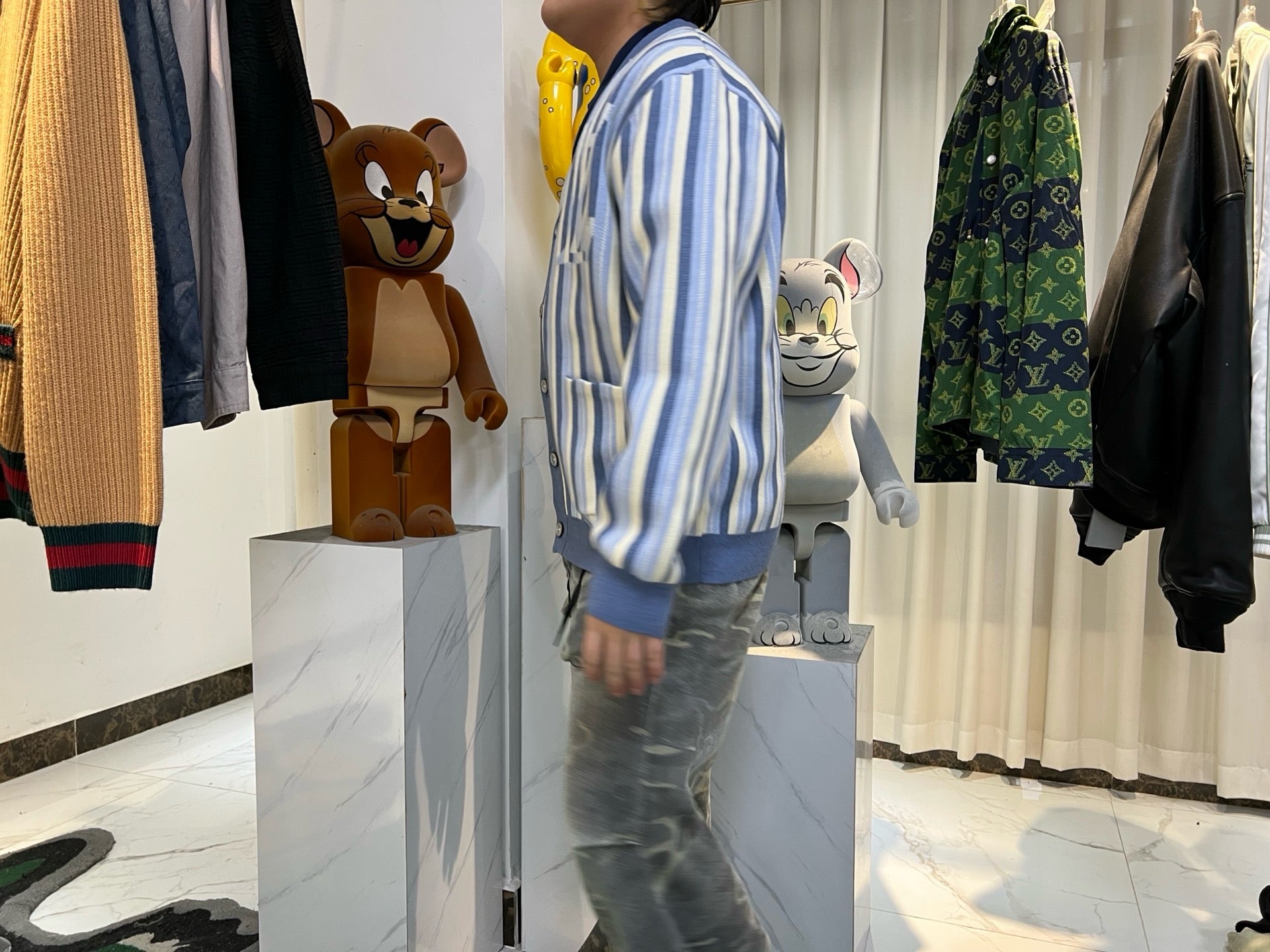 Cardigan en jacquard à rayures