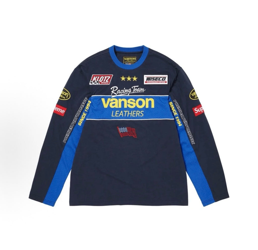 Supreme x Vanson Leathers Long-Sleeve Top Pink Blue
