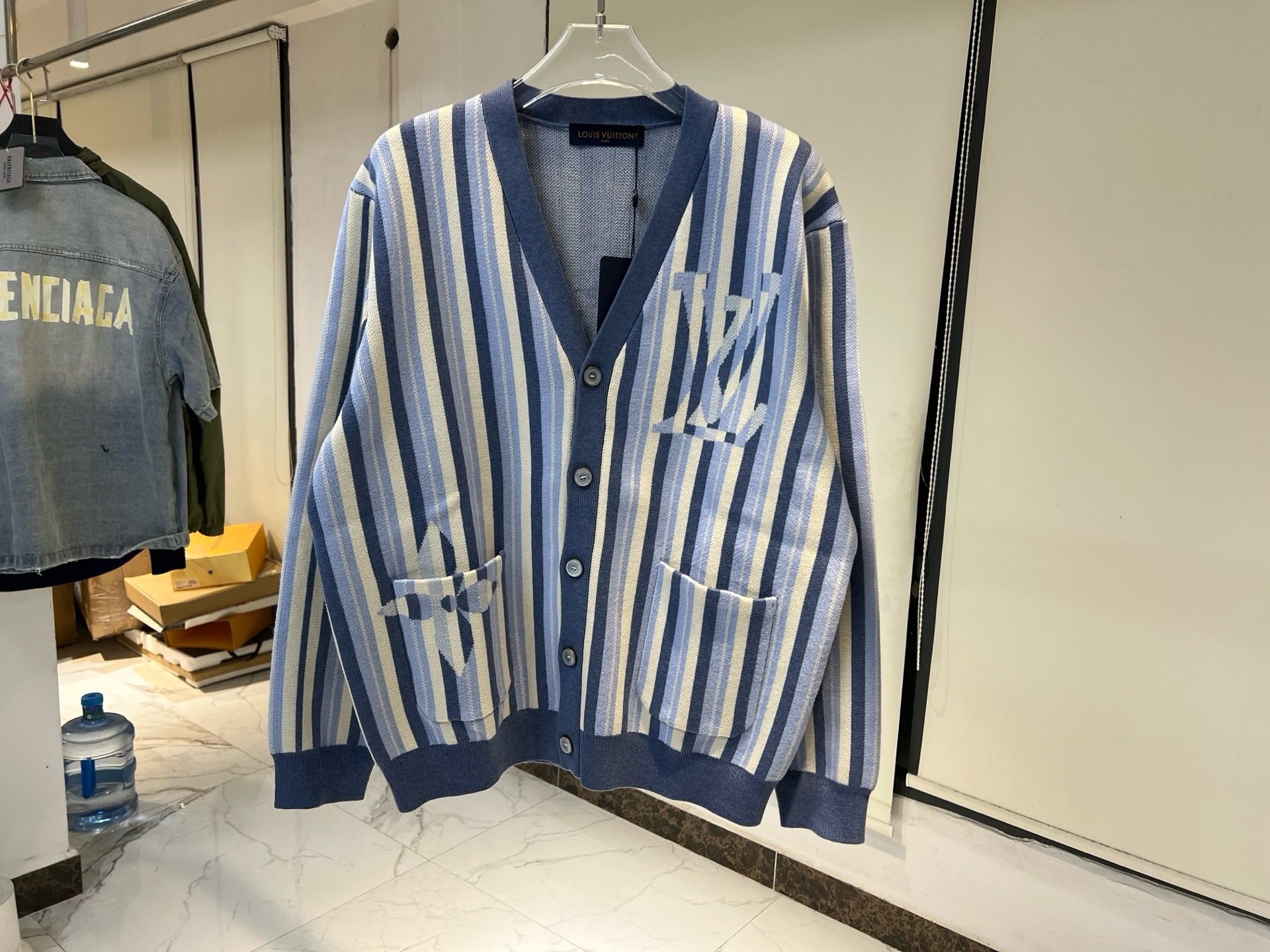 Cardigan en jacquard à rayures