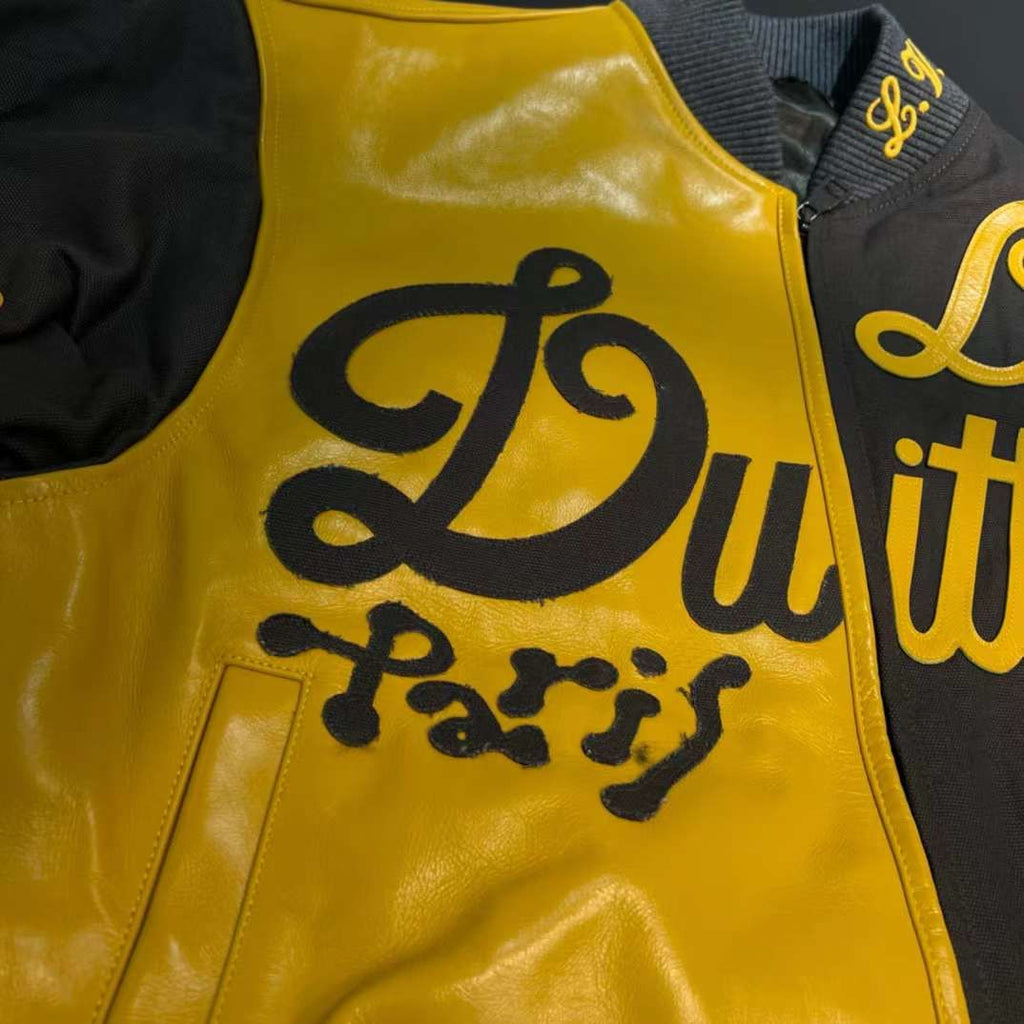 Bomber aviateur en cuir et toile
