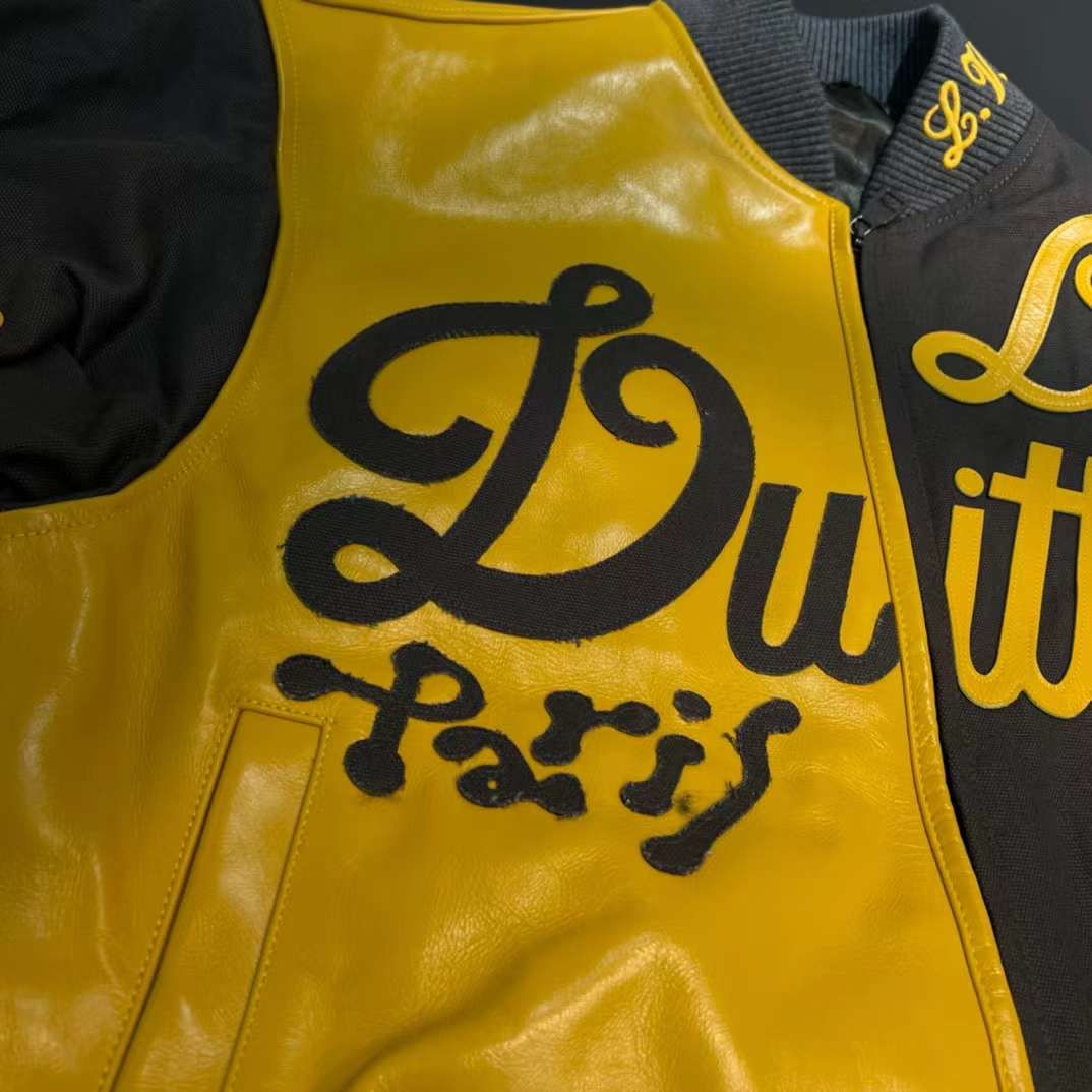 Bomber aviateur en cuir et toile