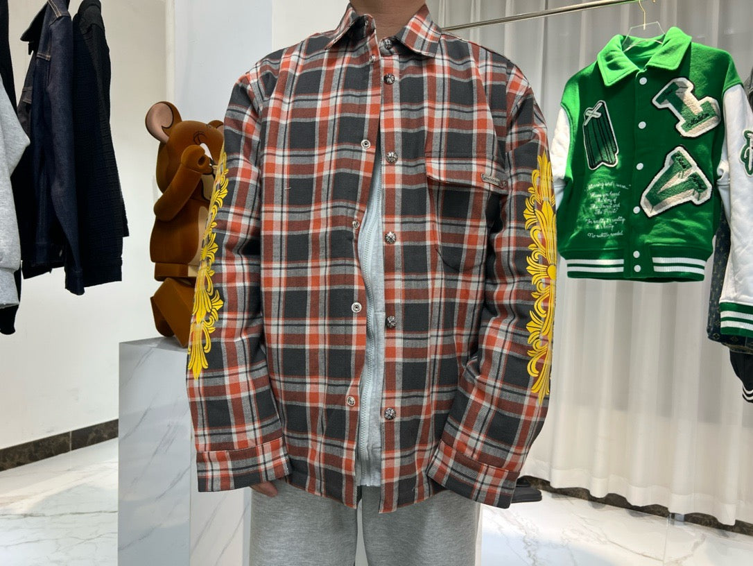 Chrome Hearts Plaid Cotton Filled Shirt