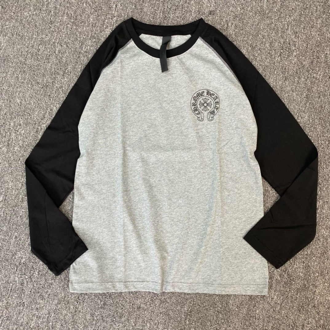 Chrome Hearts Horseshoe Baseball Shirt - Grey/Black