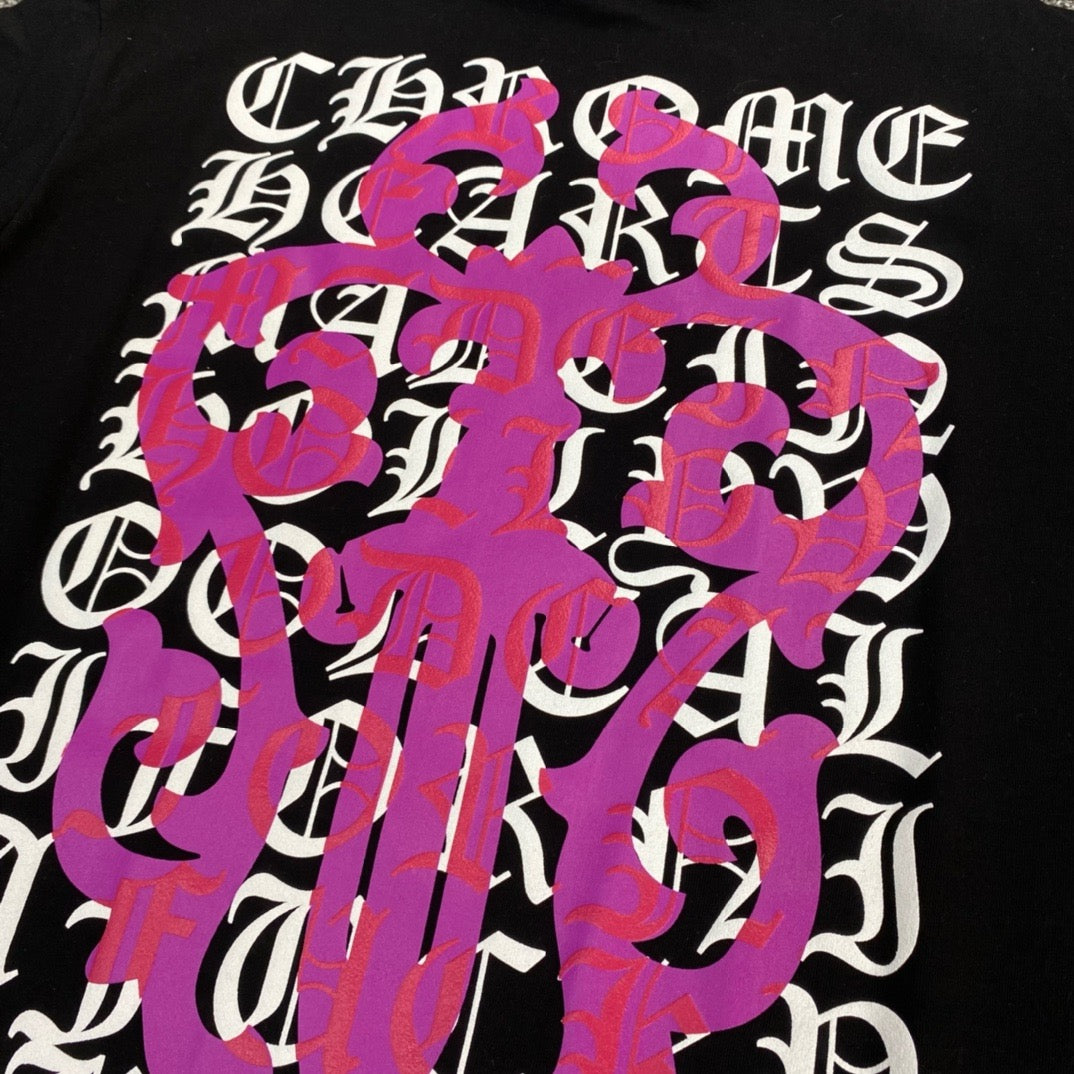 T shirt Noir et rose Chrome Hearts Eye Chart Dagger