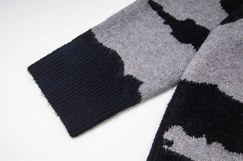 Corteiz Soprano Knit Polo Black Grey Alcatraz