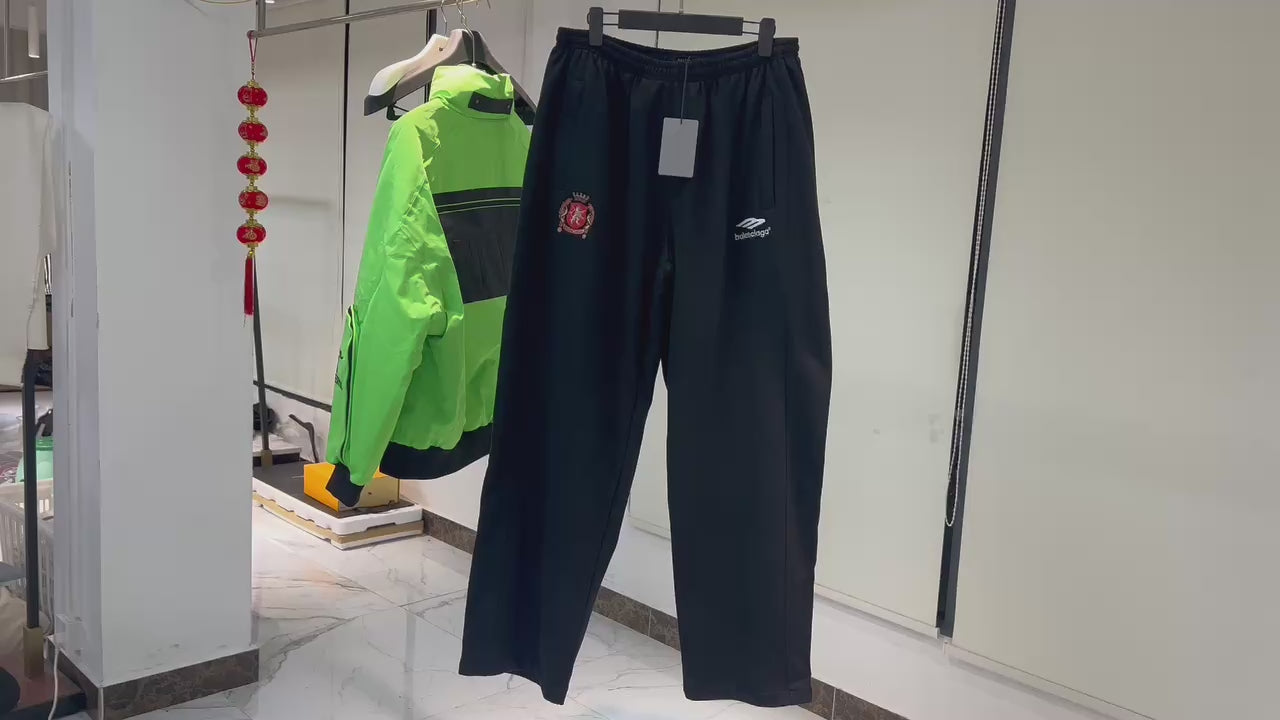 Pantalon jogging baggy soccer pour homme en noir/ blanc