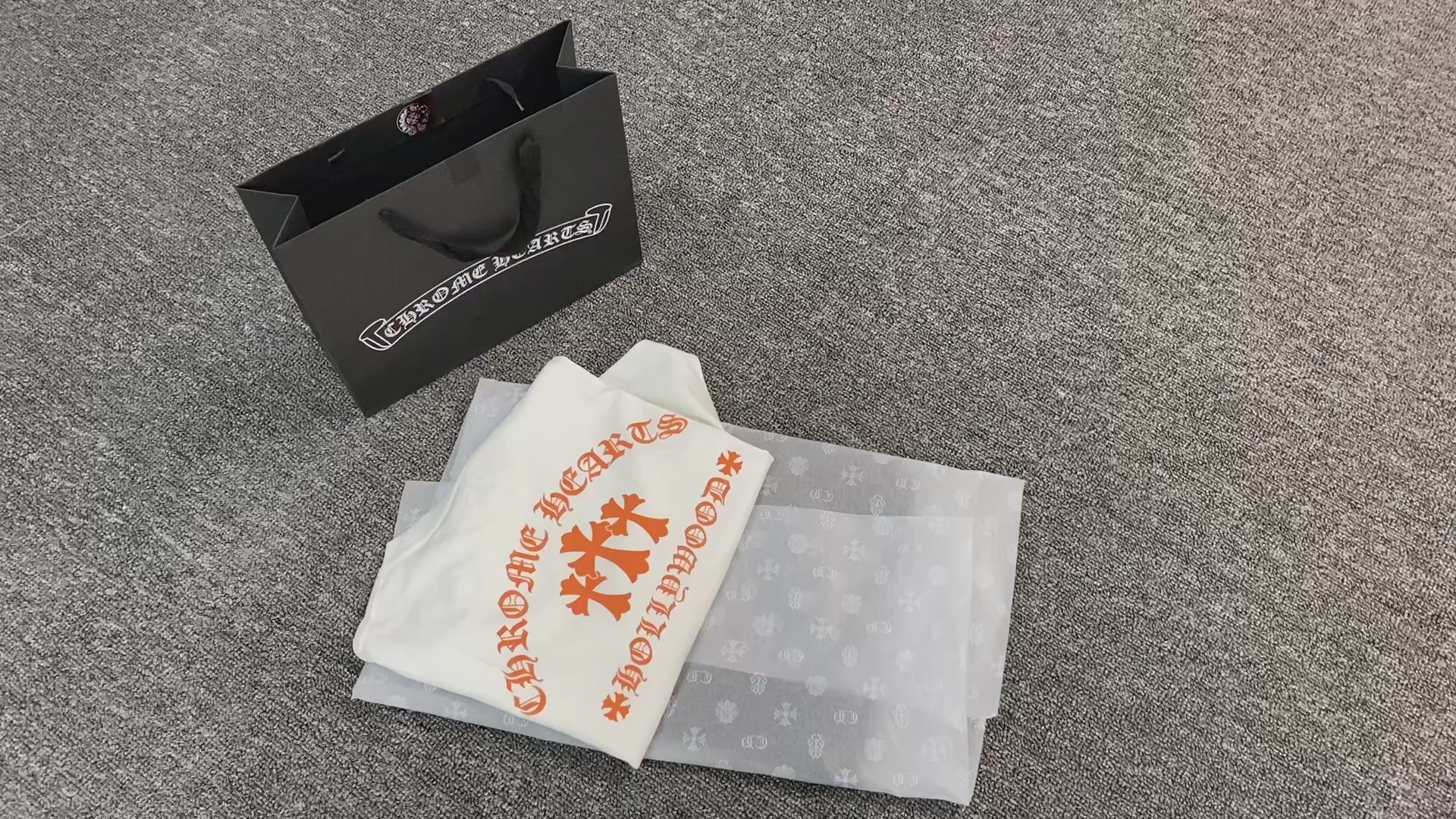 T shirt Chrome Hearts Made in Hollywood Plus Cross S/S T-shirt White/Orange