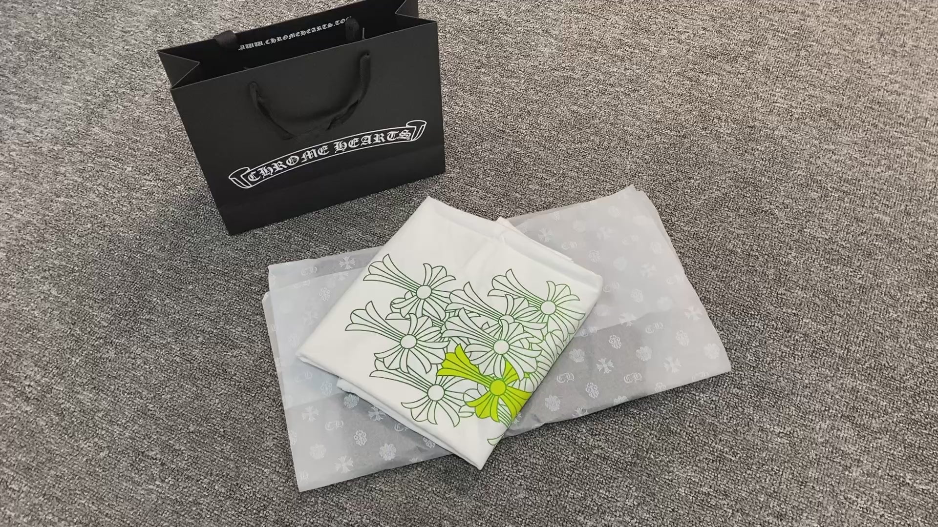 T shirt  Chrome Hearts Cemetery manche courte Blanc vert / Noir vert