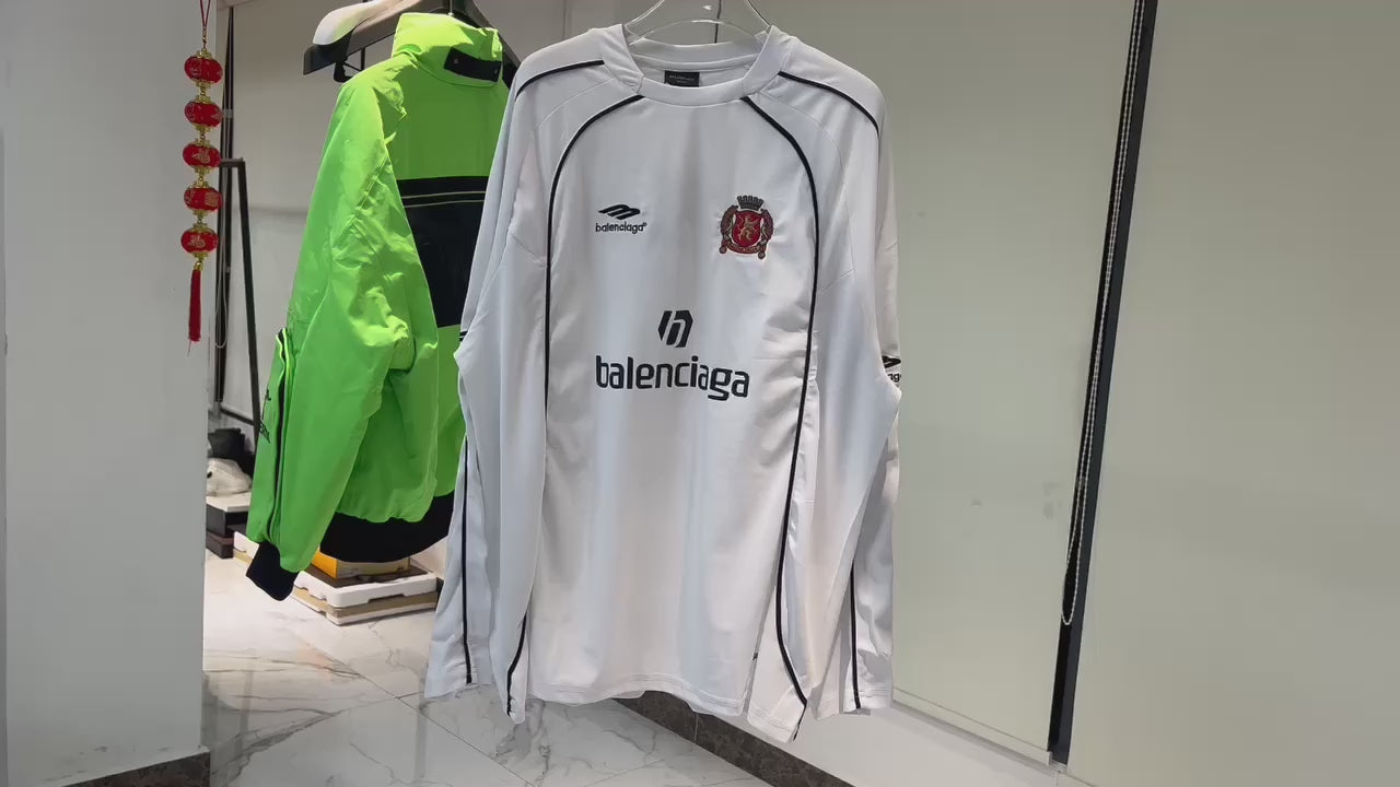 T-shirt manches longues Paris soccer oversize en blanc/ noir
