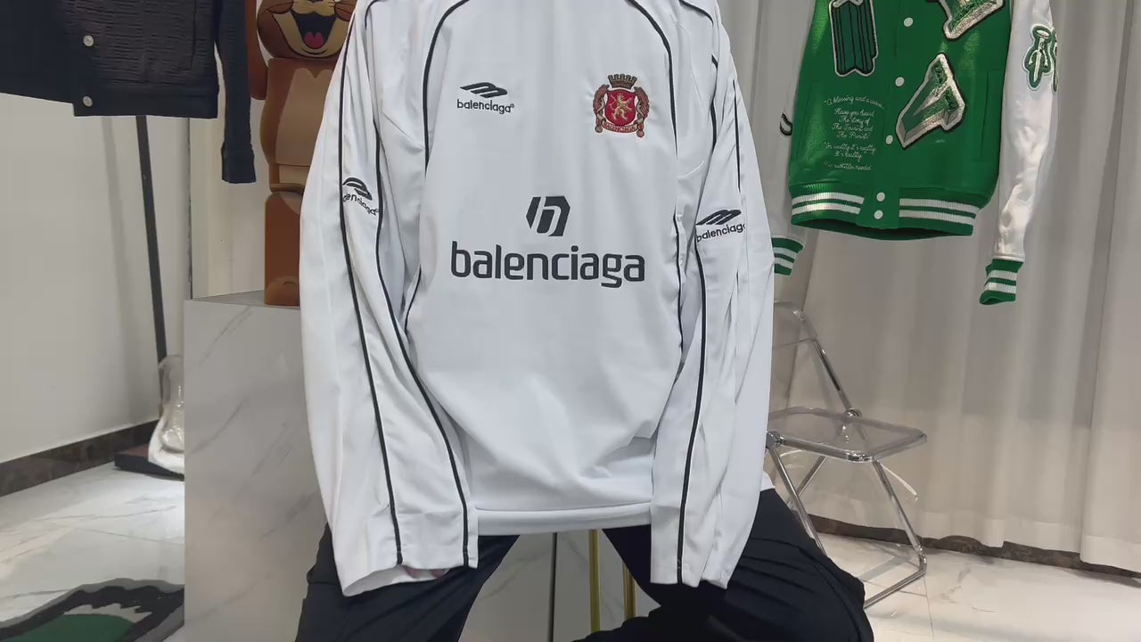 T-shirt manches longues Paris soccer oversize en blanc/ noir