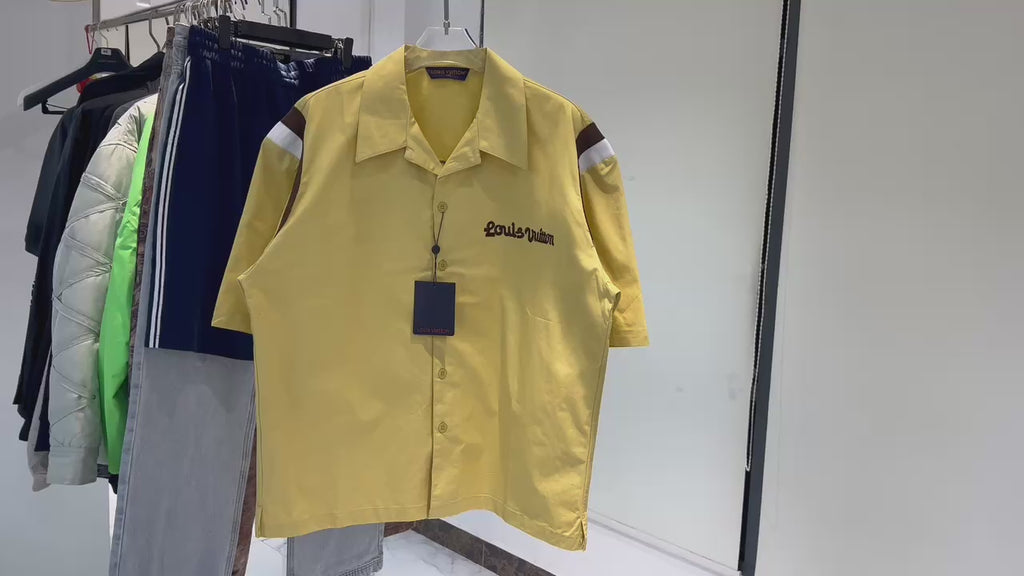 Chemise de bowling manches courtes brodée en coton
