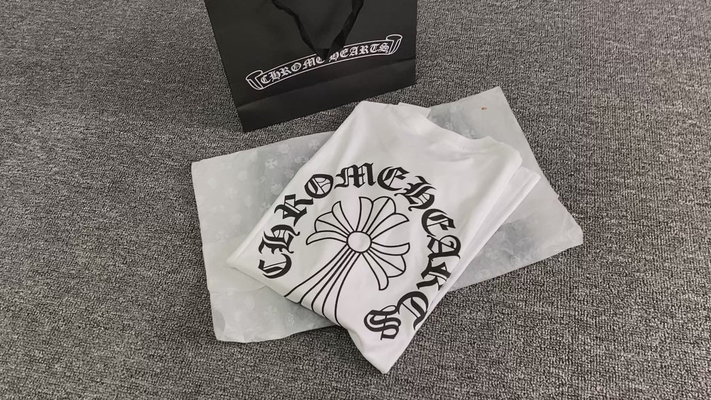T shirt manche courte Chrome Hearts Neck Logo Blanc noir / Noir blanc