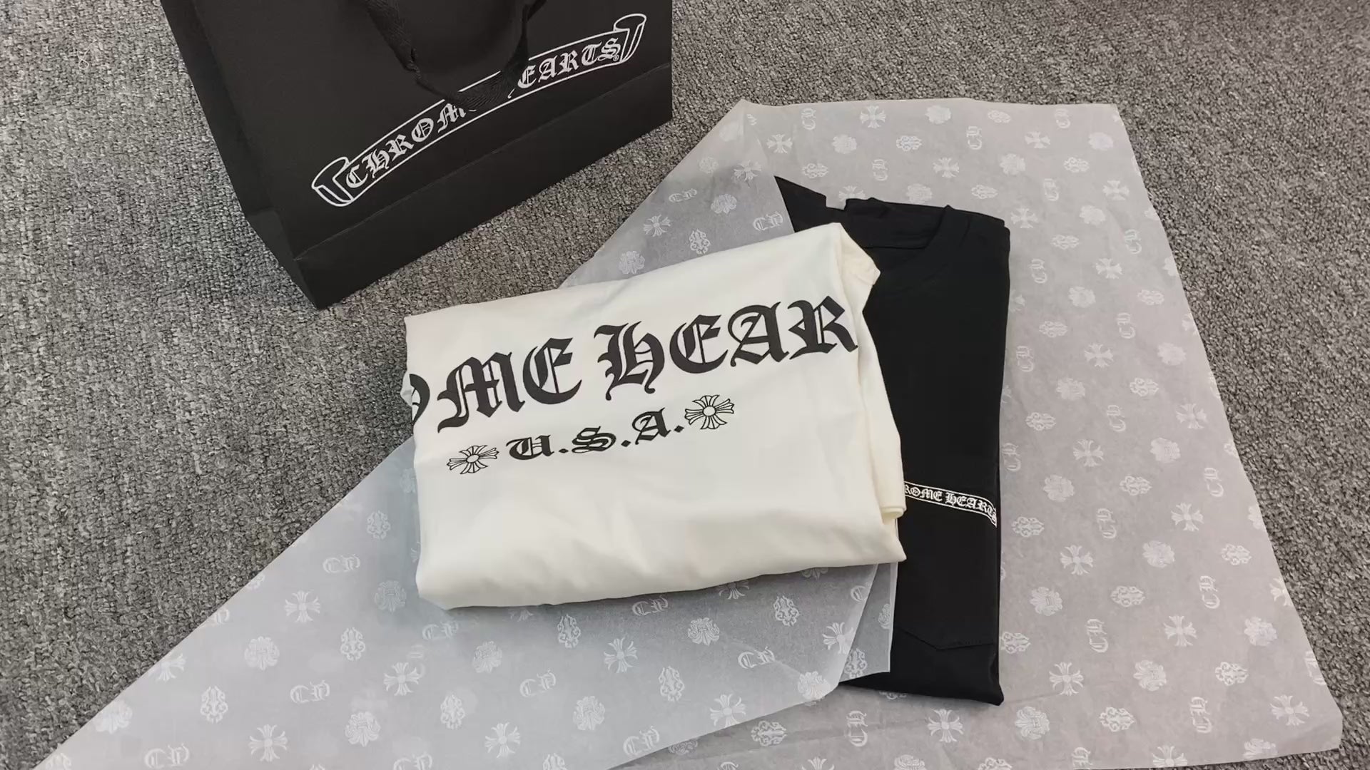 T shirt manche longue Chrome Hearts Shoulder Logo - White / Black