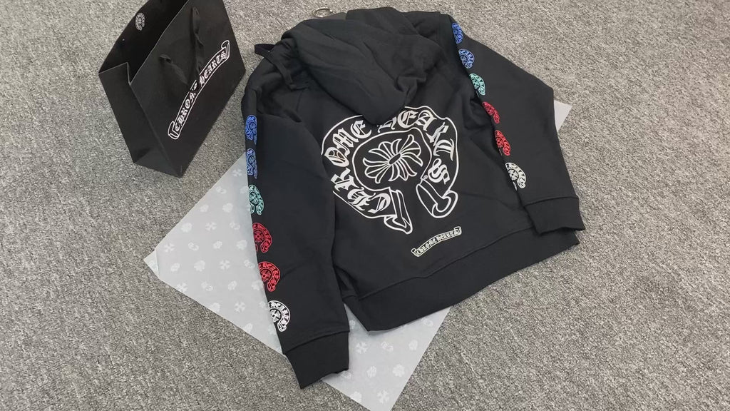 Chrome hearts Multi color Horseshoe Logo Zip Up hoodie
