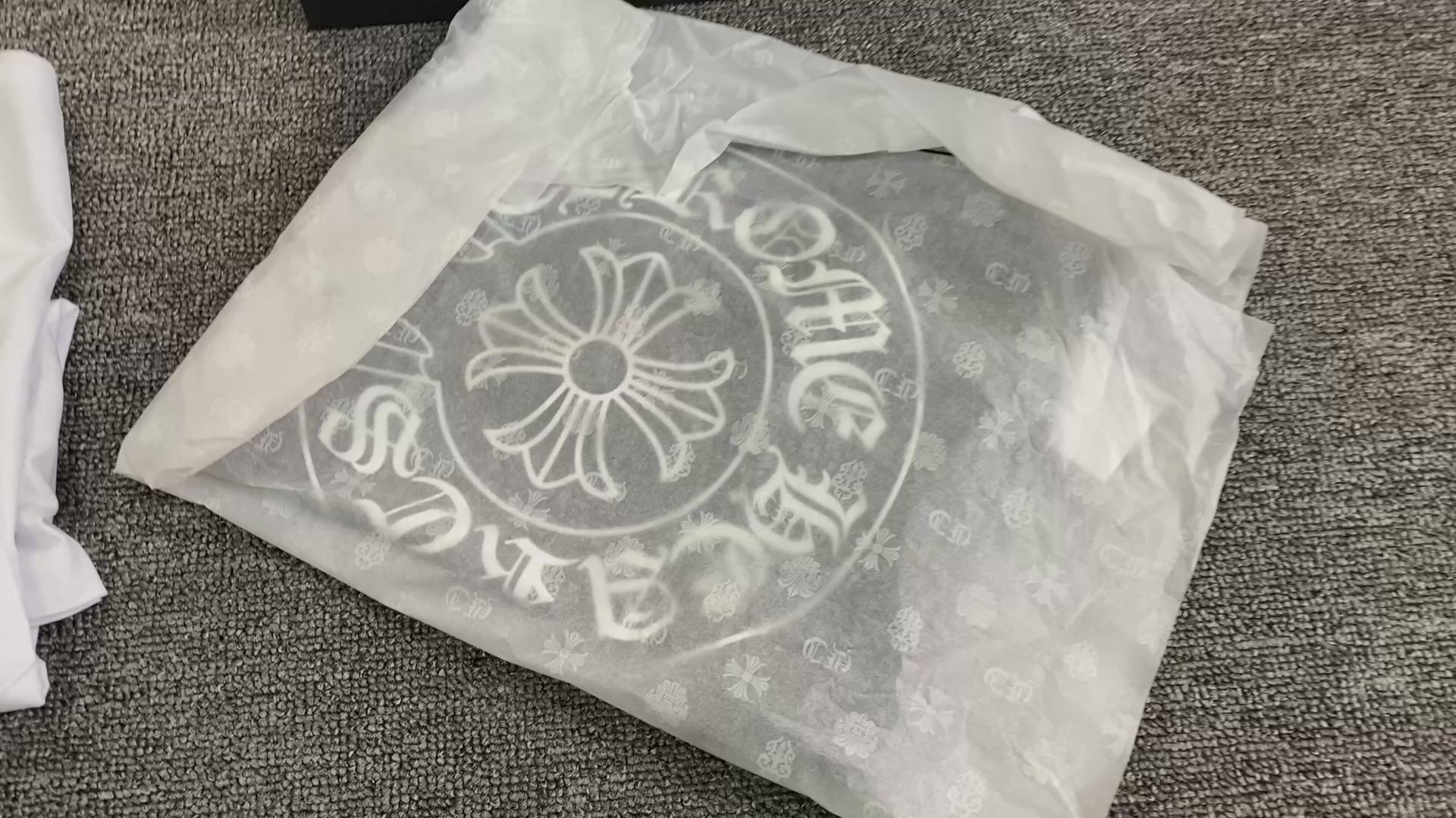 T shirt manche courte chrome hearts Logo Fer à cheval poche noir - Blanc / Noir