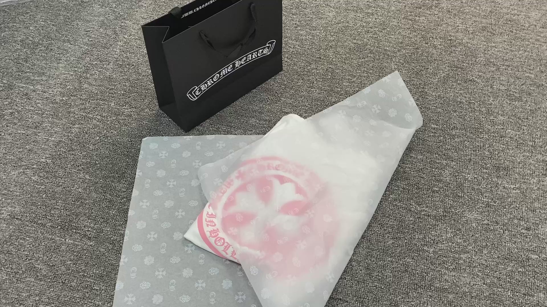 T-shirt manche courte chrome hearts blanc et rose Hollywood