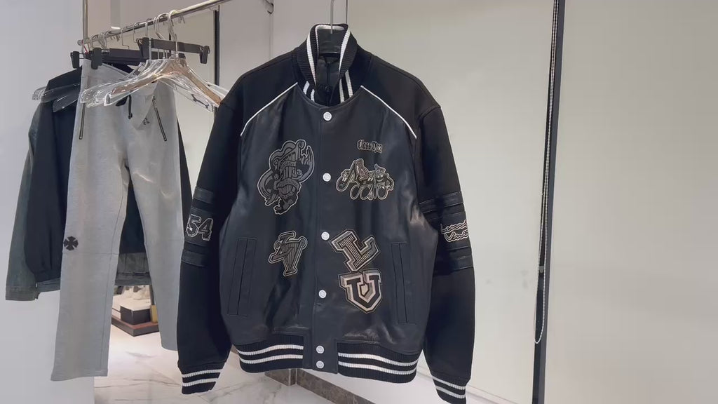 Blouson en cuir Varsity