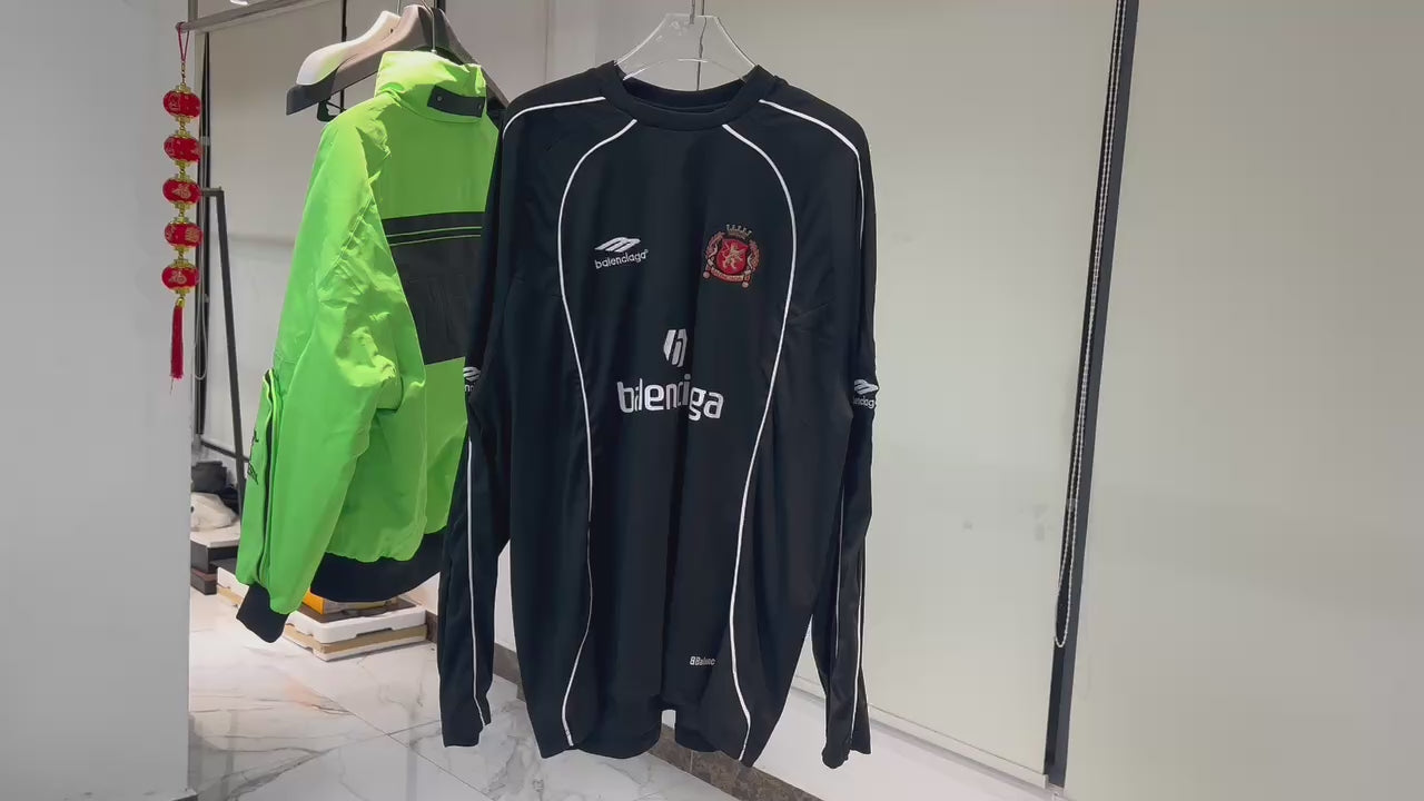 T-shirt manches longues Paris soccer oversize en noir/Blanc